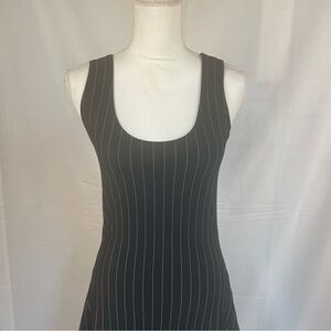 Elhoffer Essential Aquarius Knee Length Reversible Dress in Gray Pinstripe XS
